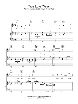 page one of True Love Ways (Piano, Vocal & Guitar Chords)
