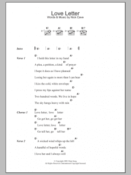 page one of Love Letter (Guitar Chords/Lyrics)