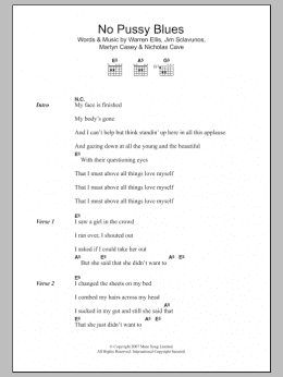 page one of No Pussy Blues (Guitar Chords/Lyrics)