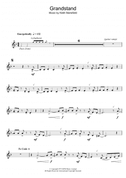 page one of Theme from Grandstand (Clarinet Solo)