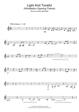 page one of Light And Tuneful (Wimbledon Opening Theme) (Clarinet Solo)