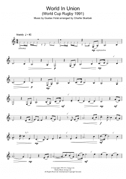 page one of World In Union (Clarinet Solo)