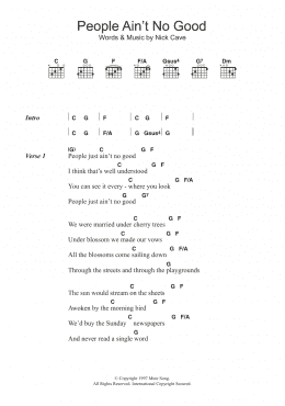 page one of People Ain't No Good (Guitar Chords/Lyrics)