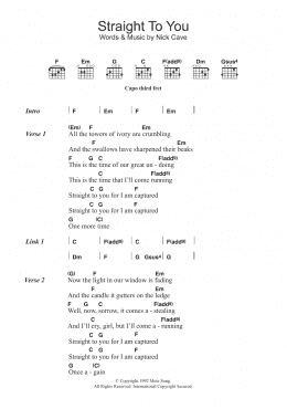 page one of Straight To You (Guitar Chords/Lyrics)