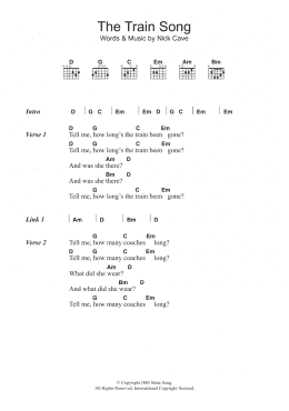 page one of The Train Song (Guitar Chords/Lyrics)