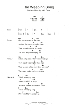 page one of The Weeping Song (Guitar Chords/Lyrics)