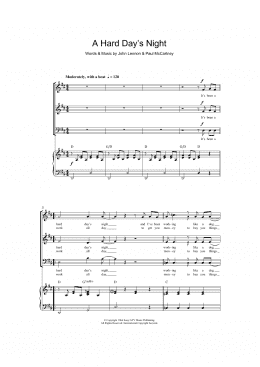 page one of A Hard Day's Night (arr. Barrie Carson Turner) (SAB Choir)