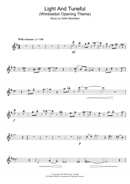 page one of Light And Tuneful (Wimbledon Opening Theme) (Alto Sax Solo)