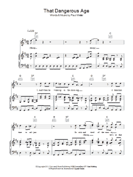 page one of That Dangerous Age (Piano, Vocal & Guitar Chords)