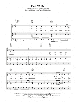 page one of Part Of Me (Piano, Vocal & Guitar Chords)