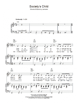 page one of Society's Child (Piano, Vocal & Guitar Chords)
