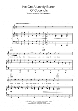 page one of I've Got A Lovely Bunch Of Coconuts (Piano, Vocal & Guitar Chords)