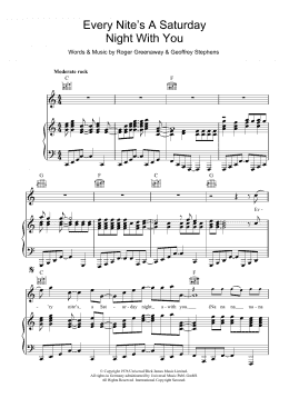 page one of Every Nite's A Saturday Night With You (Piano, Vocal & Guitar Chords)