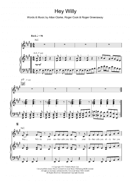 page one of Hey Willy (Piano, Vocal & Guitar Chords)