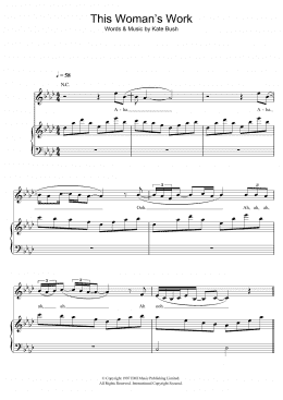 page one of This Woman's Work (Piano, Vocal & Guitar Chords (Right-Hand Melody))