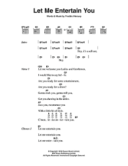 page one of Let Me Entertain You (Guitar Chords/Lyrics)