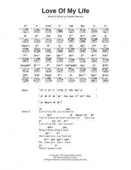 page one of Love Of My Life (Guitar Chords/Lyrics)