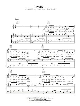 page one of Hope (Piano, Vocal & Guitar Chords)
