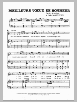 page one of Meilleurs Voeux De Bonheur (Piano & Vocal)