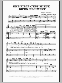 page one of Une Fille C'est Mieux Qu'un Regiment (Piano & Vocal)