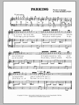 page one of Parking (Piano & Vocal)