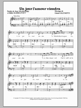 page one of Un Jour L'amour Viendra (Piano & Vocal)