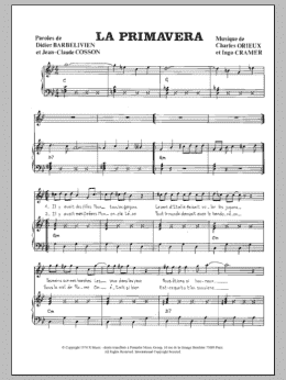 page one of La Primavera (Piano & Vocal)
