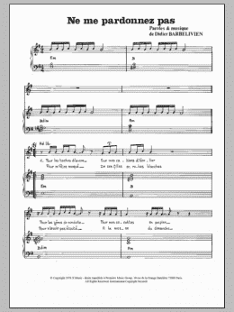 page one of Ne Me Pardonnez Pas (Piano & Vocal)