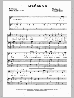 page one of Lyceenne (Piano & Vocal)