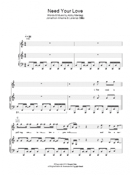 page one of Need Your Love (Piano, Vocal & Guitar Chords)