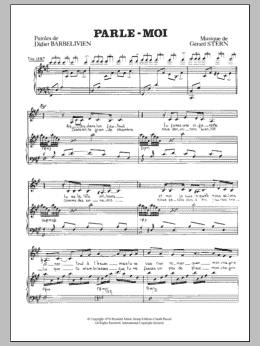 page one of Parle Moi (Piano & Vocal)
