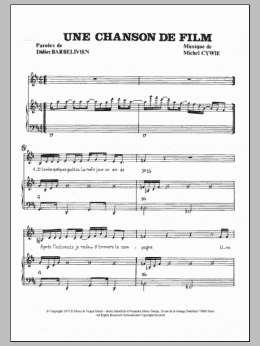 page one of Une Chanson De Film (Piano & Vocal)