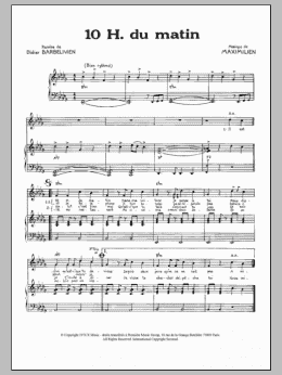 page one of Dix Heures Du Matin (Piano & Vocal)