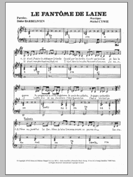 page one of Le Fantome De Laine (Piano & Vocal)