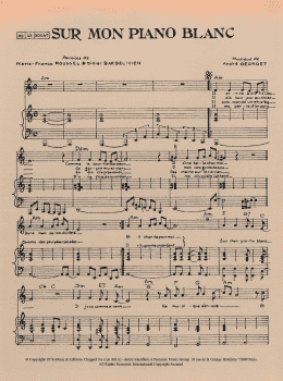 page one of Sur Mon Piano Blanc (Piano & Vocal)