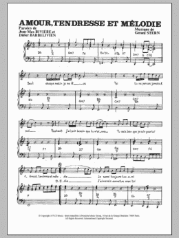 page one of Amour Tendresse Et Melodie (Piano & Vocal)