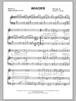 page one of Agadir (Piano & Vocal)
