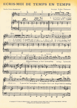 page one of Ecris Moi De Temps En Temps (Piano & Vocal)