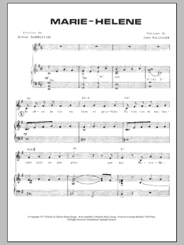 page one of Marie Helene (Piano & Vocal)