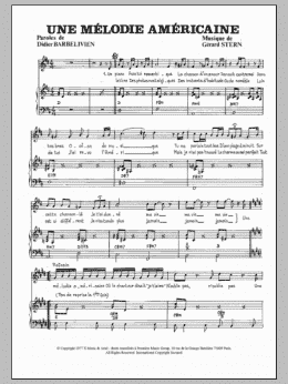 page one of Une Melodie Americaine (Piano & Vocal)