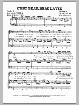 page one of C'est Beau Beau La Vie (Piano & Vocal)