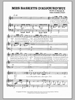page one of Mes Baskets D'aujourd'hui (Piano & Vocal)