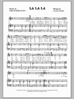 page one of La La La (Piano & Vocal)