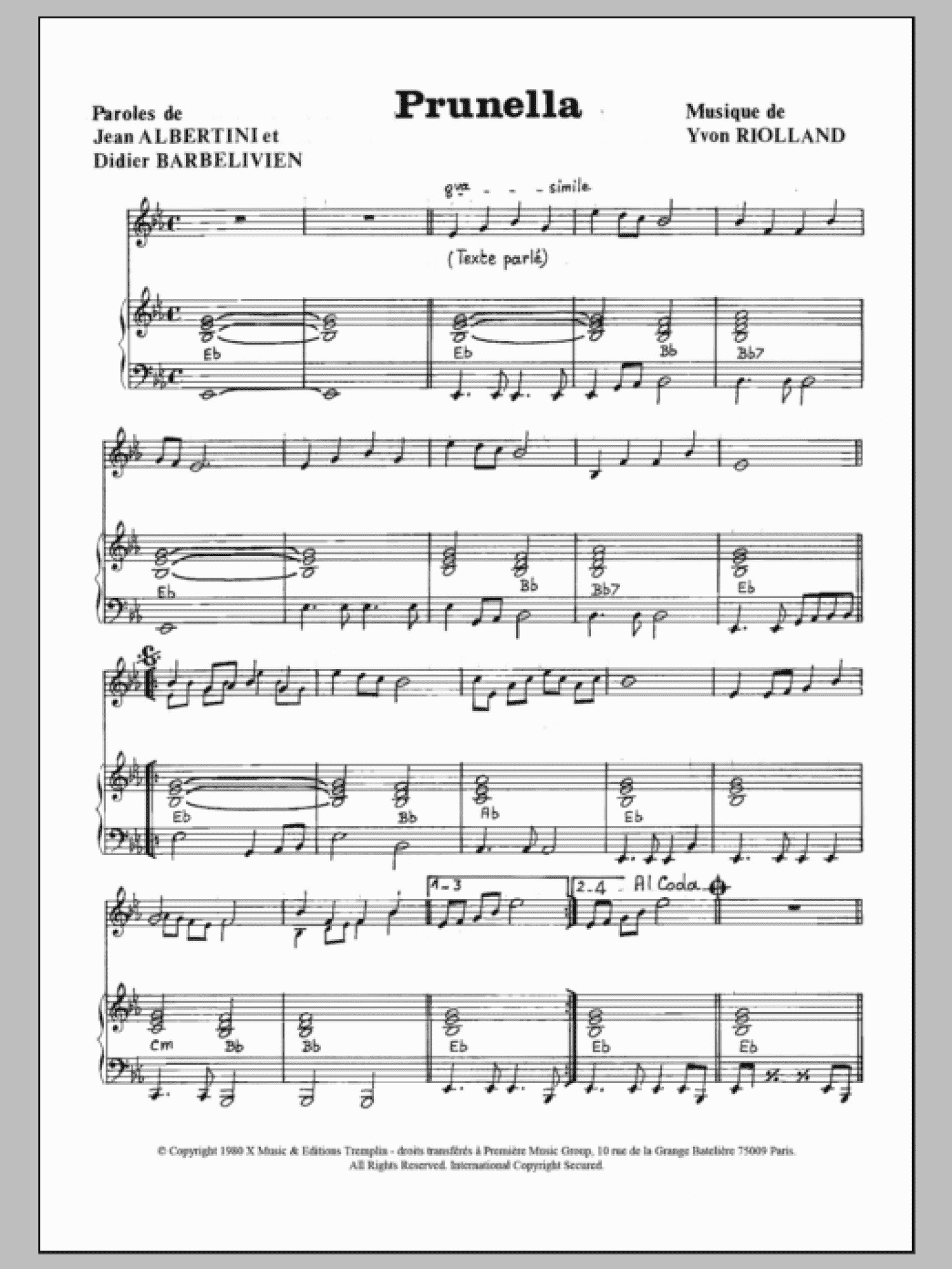 Prunella (Piano & Vocal)