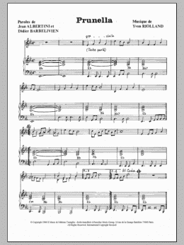 page one of Prunella (Piano & Vocal)