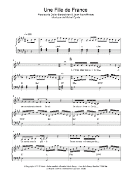page one of Une Fille De France (Piano & Vocal)
