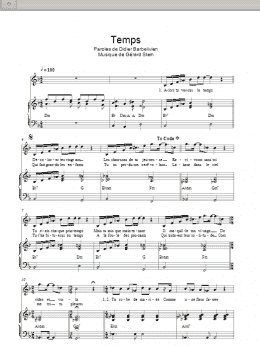 page one of Temps (Piano & Vocal)