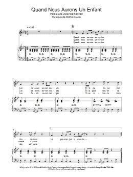 page one of Quand Nous Aurons Un Enfant (Piano & Vocal)