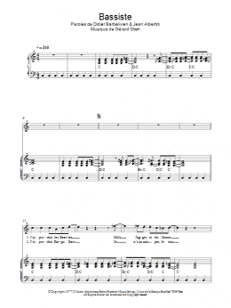 page one of Bassiste (Piano & Vocal)