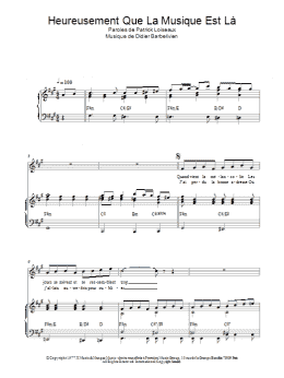 page one of Heureusement Que La Musique Est La (Piano & Vocal)